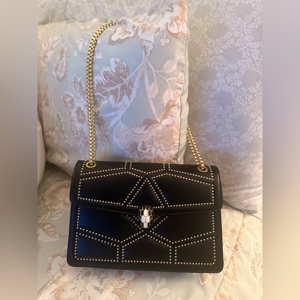 D13: Black Studded Shoulder Bag